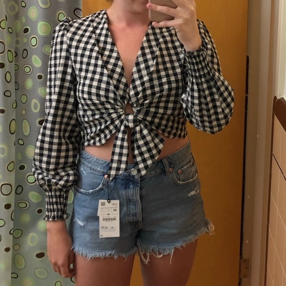 Zara Long Sleeve Cropped Top